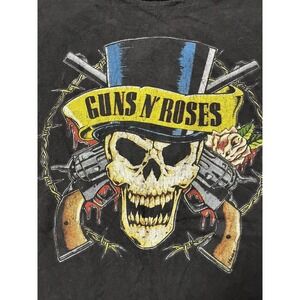 Guns N Roses Shirt Mens XL Black Skull Top Hat Graphic Rock Band T-Shirt